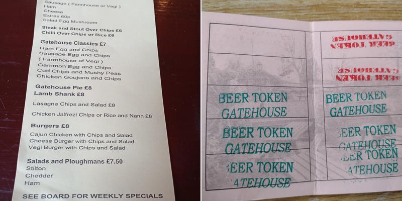 Gatehouse Tavern Menu