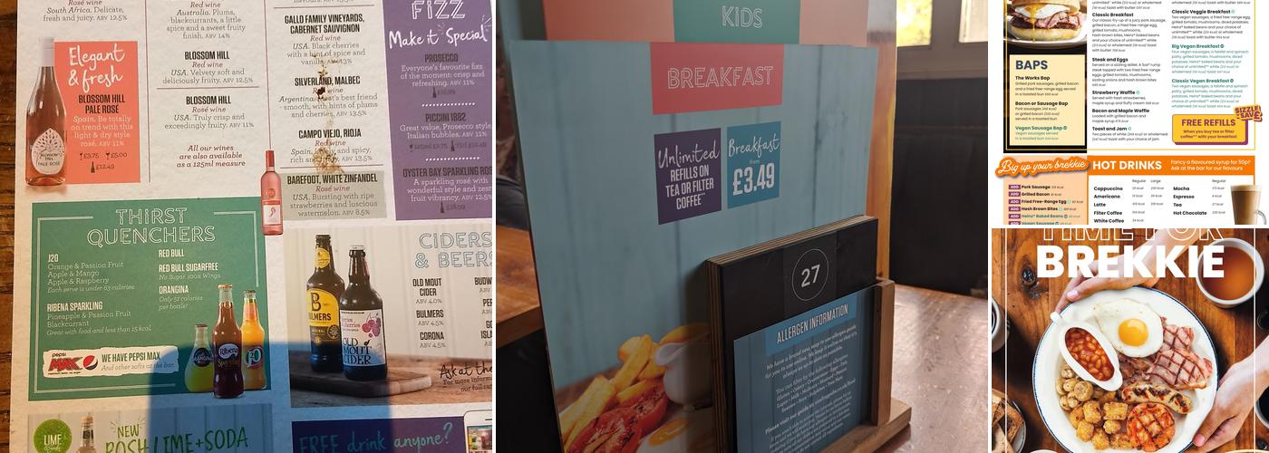 The Phantom Coach Menu