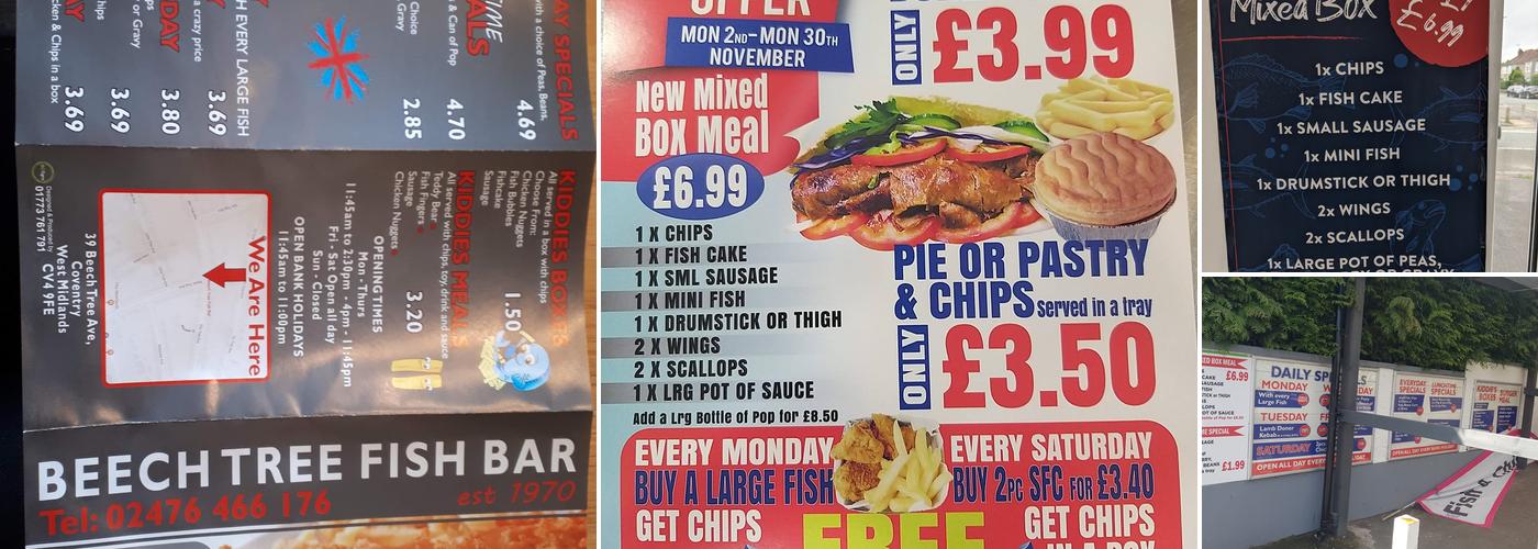 Beech Tree Fish Bar Menu