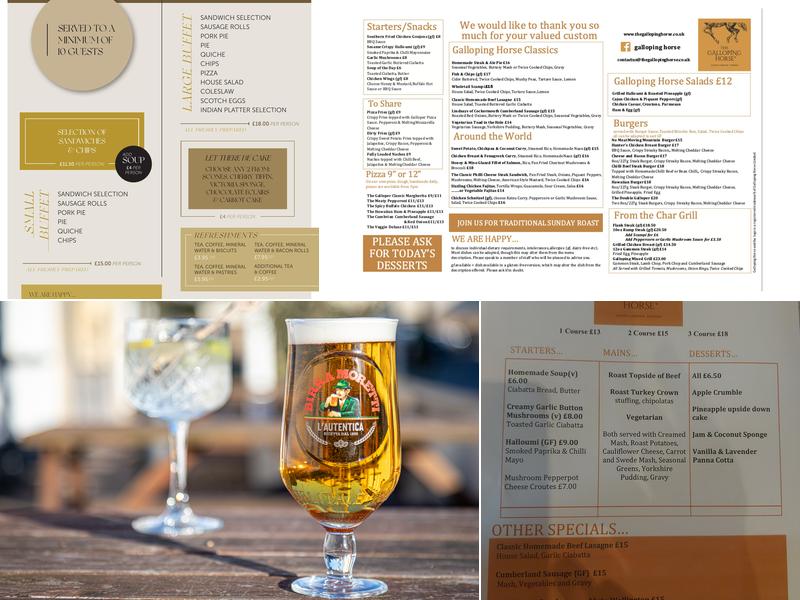 The Galloping Horse Menu