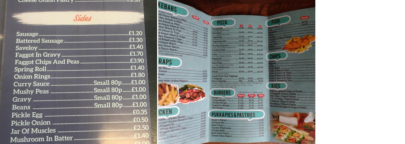 Bannerbrook Chippy Menu