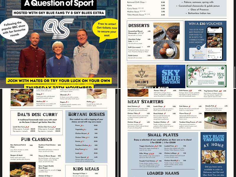 Sky Blue Tavern Menu