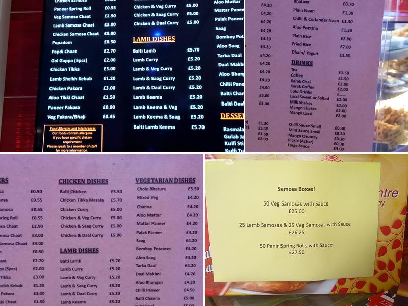 Standard Sweet Centre & Restaurant Menu
