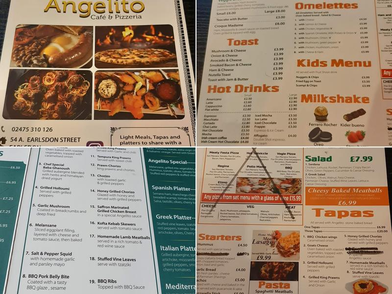 Angelito Cafe & Tapas Bar Coventry Menu