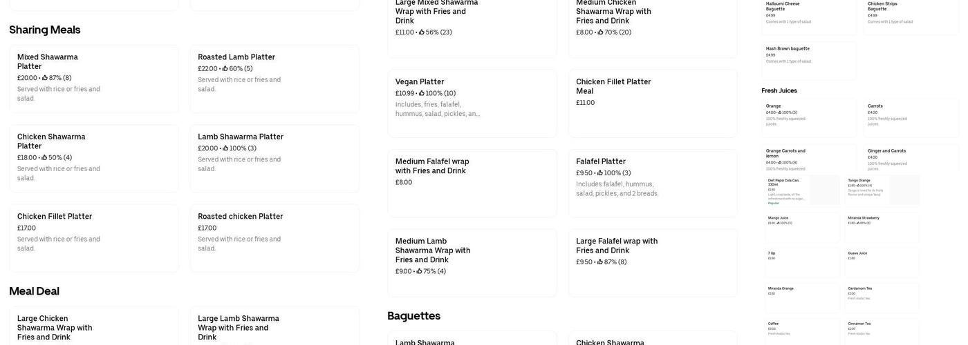 Shawarma King Menu