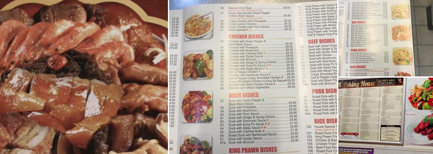 Peking House Chinese Takeaway Menu