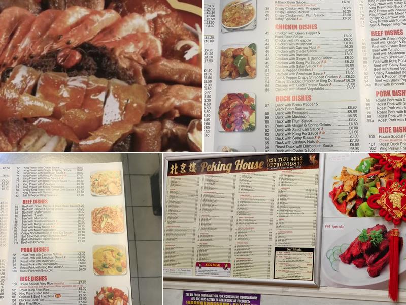 Peking House Chinese Takeaway Menu