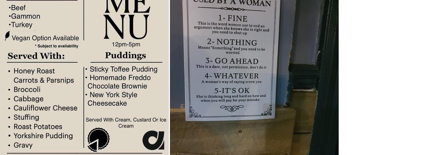 The New Albany Pub Menu