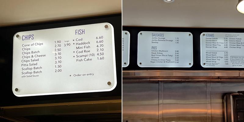 Poseidon Fish Bar Menu
