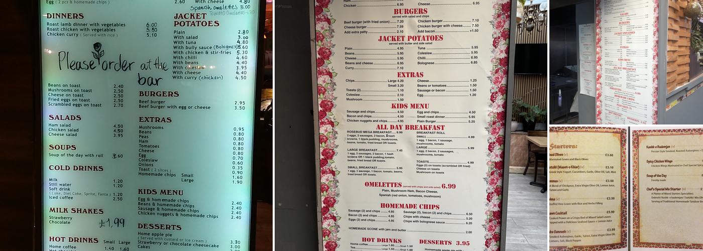 Rosebud Menu
