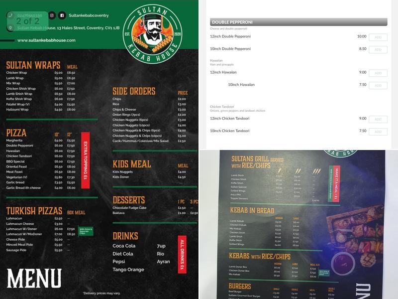 SultanKebabCoventry Menu
