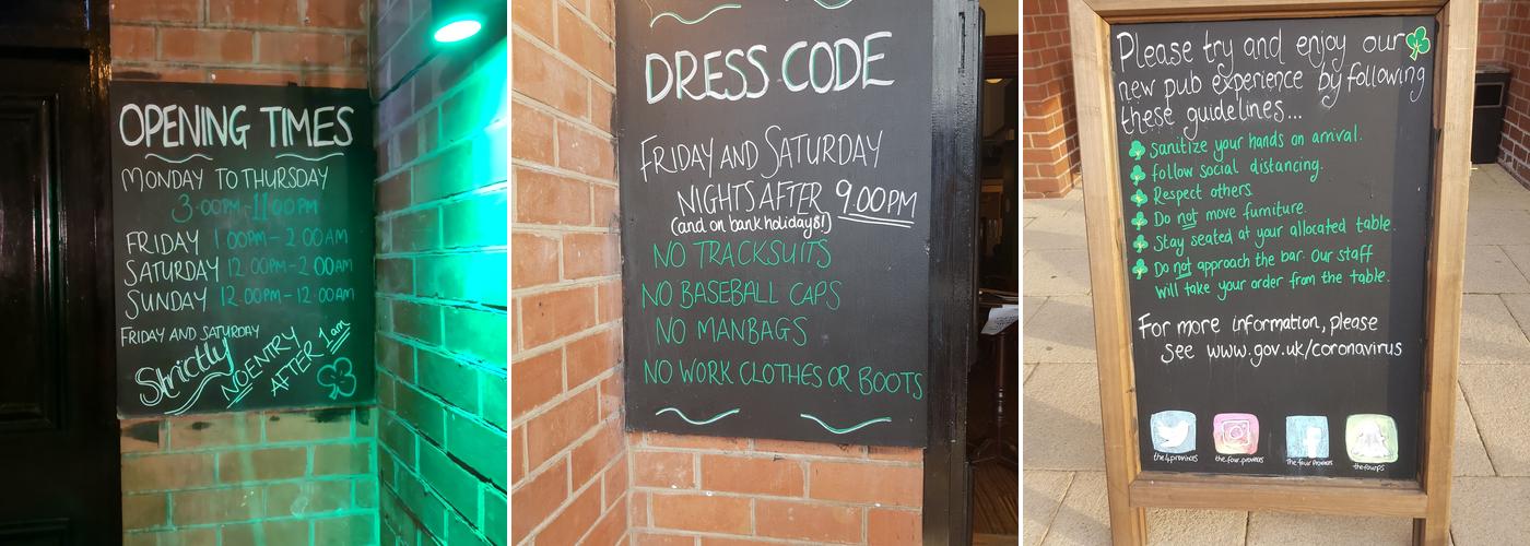 The Four Provinces Ltd Menu