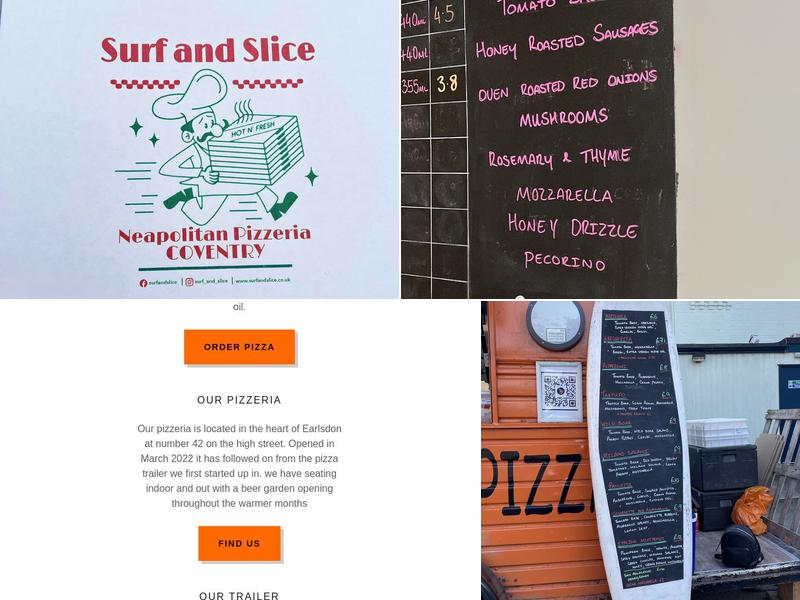 Surf and Slice Menu