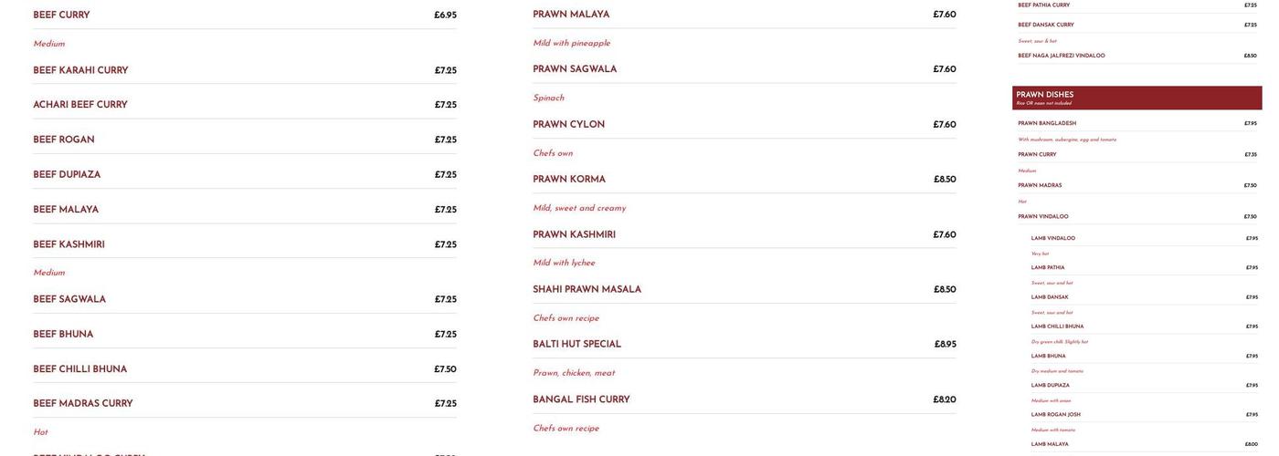Balti Hut Indian Takeaway Menu