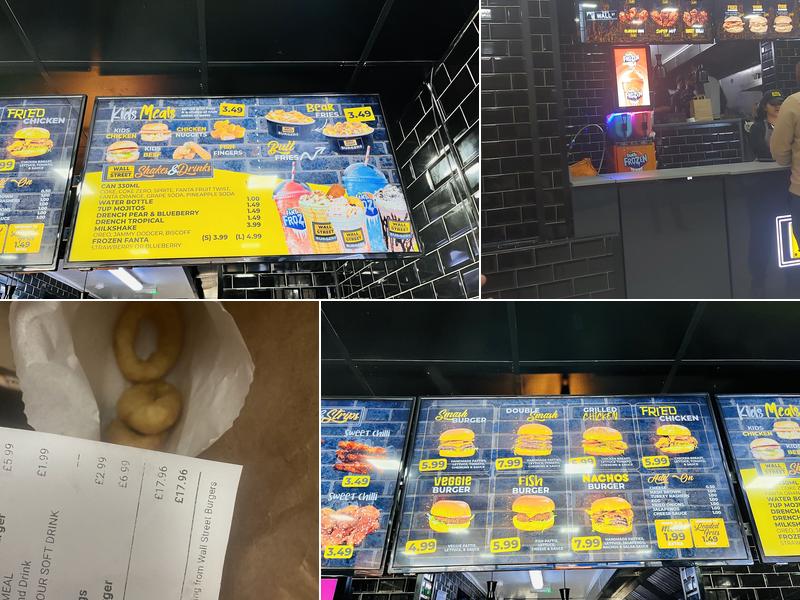 Wall Street Burgers Coventry Menu