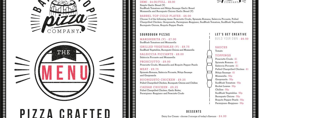 The Craven Arms Menu