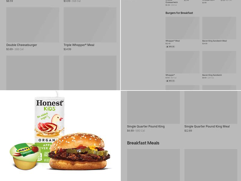 Burger King Menu