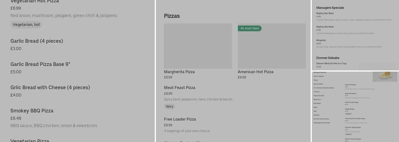 DADA CHICKEN & PIZZA Menu