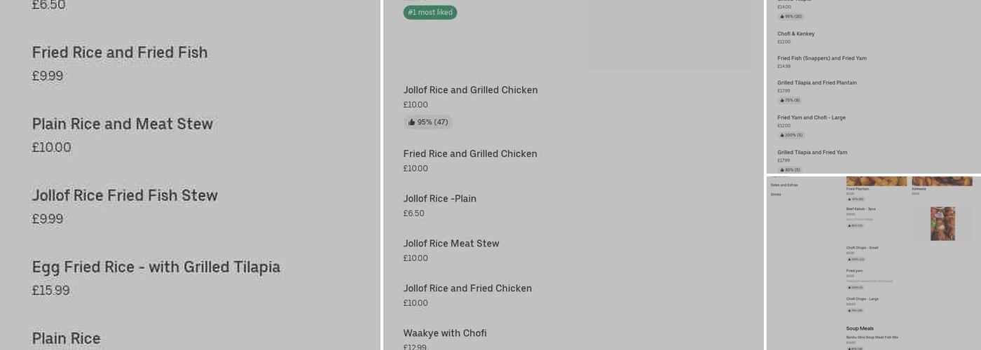 Afrilicken Junction Menu