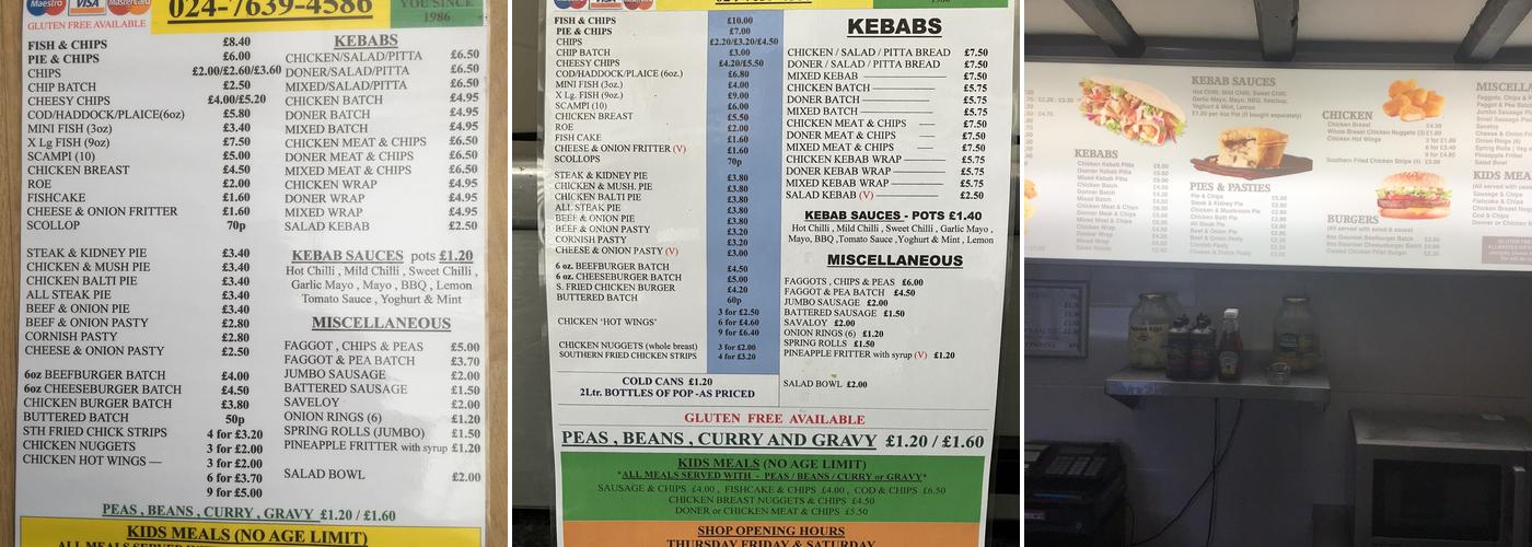 Ansley Fish Bar Menu
