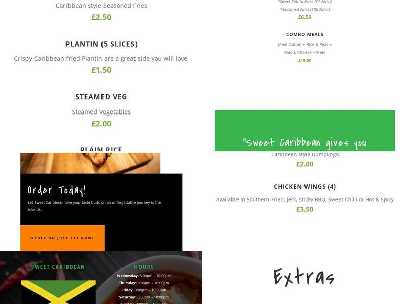 Sweet Caribbean LTD Menu