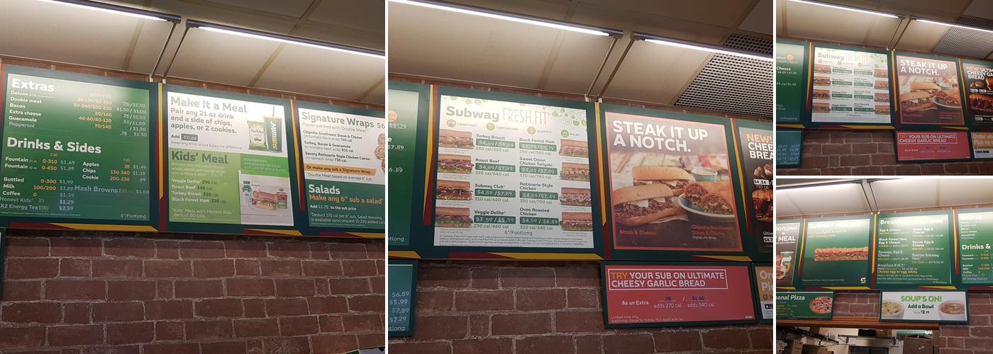 Subway Menu