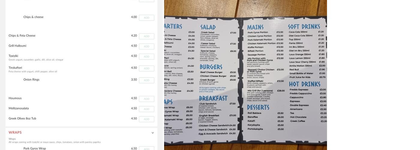 Greek delight Menu