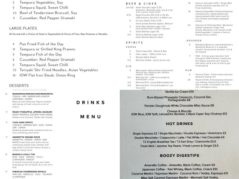 Smoking Lobster Cowes Menu