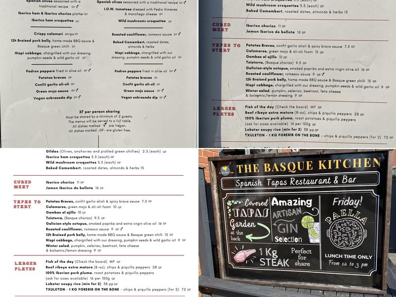 The Basque Kitchen Menu