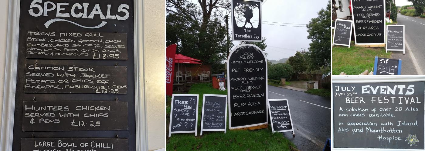 The Travellers Joy Menu