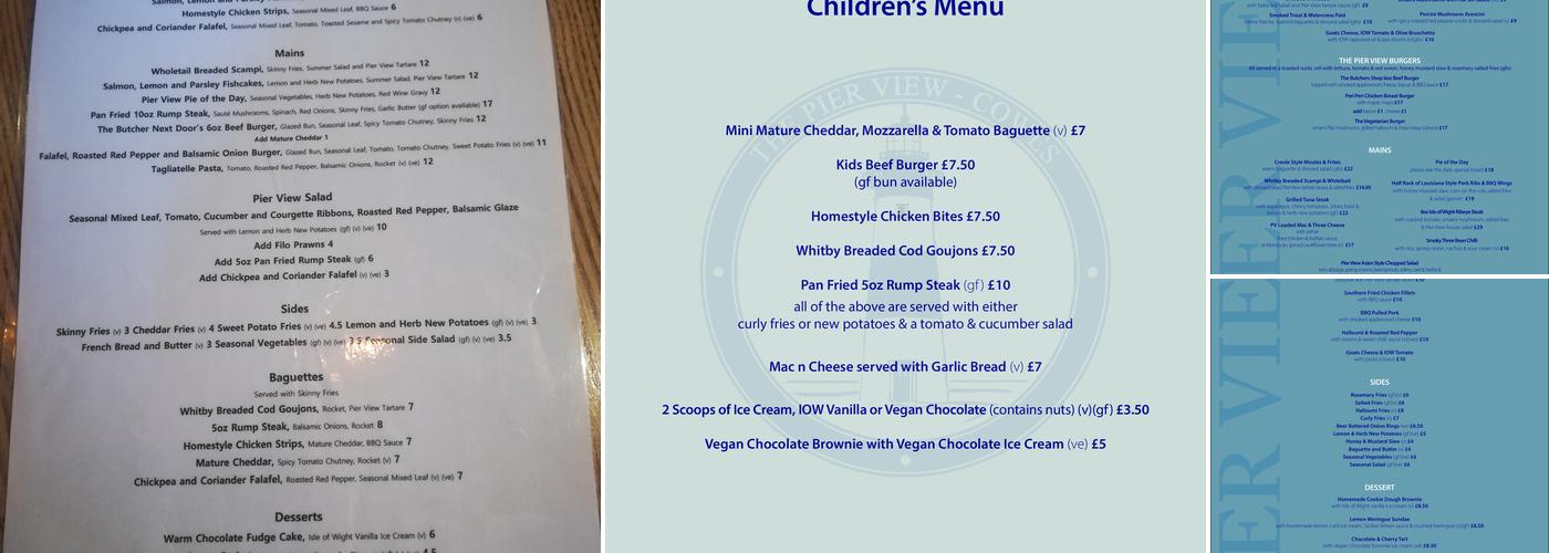 Pier View Menu