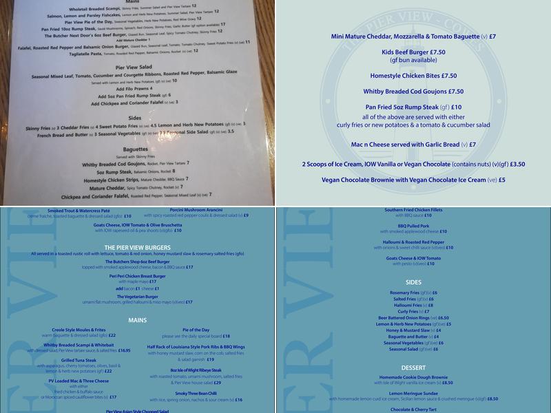 Pier View Menu