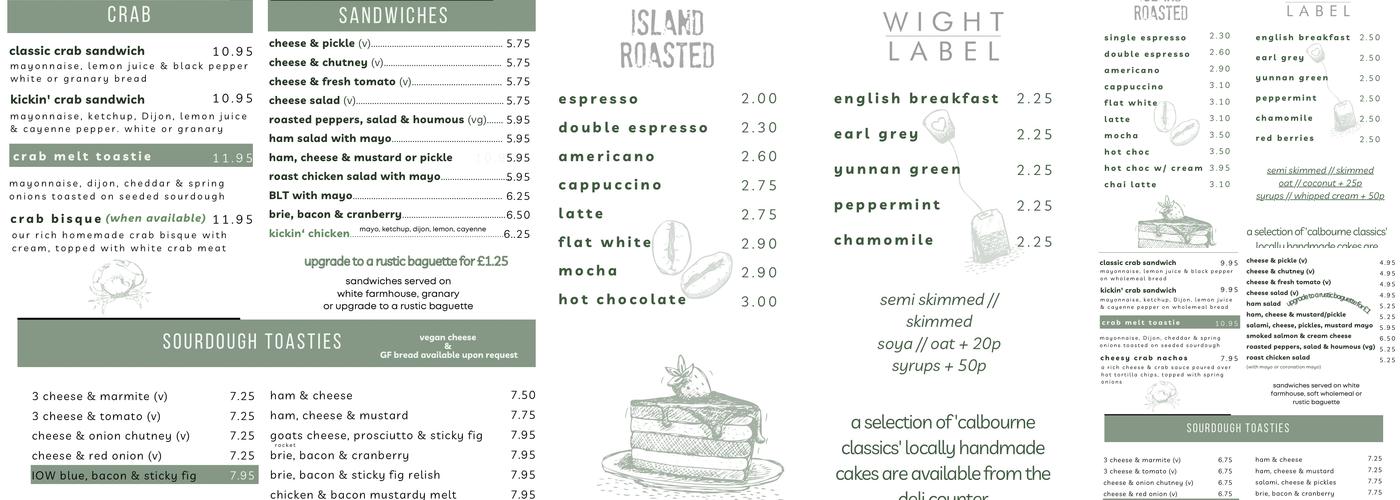 The Food Hamper Cowes Menu