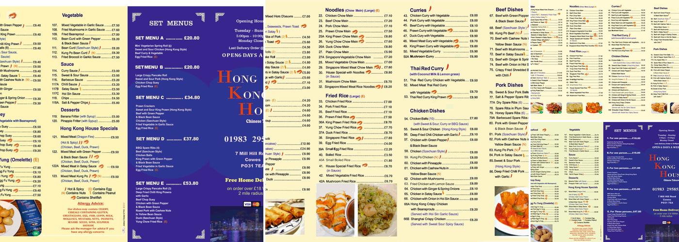 Hong Kong House Menu