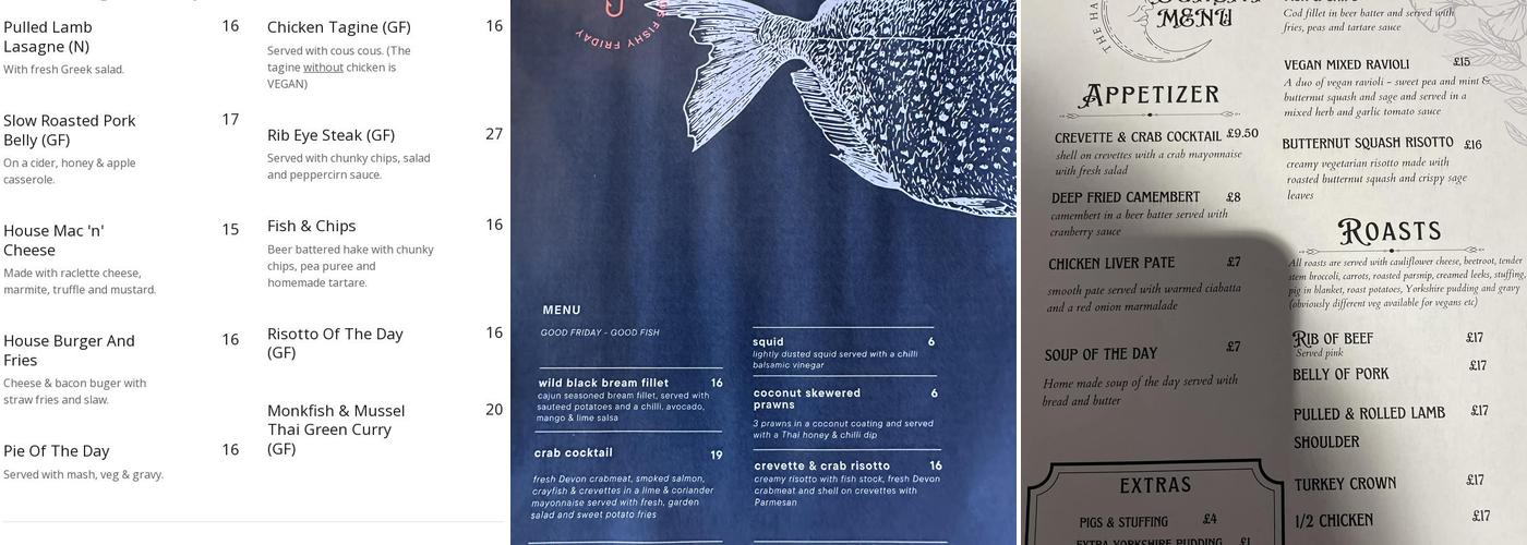 Hare And Hounds Cowfold Menu