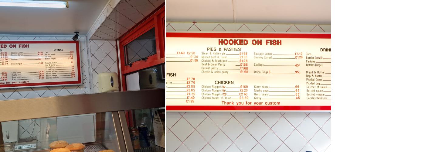 Hooked On Fish Menu