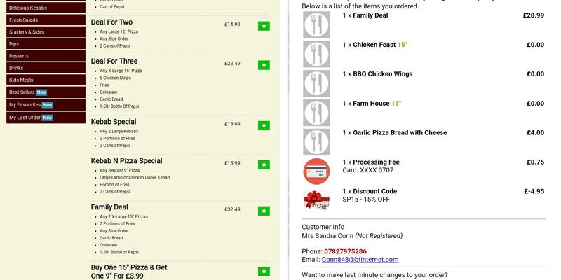 Simpsons Pizza (Cradley Heath) Menu