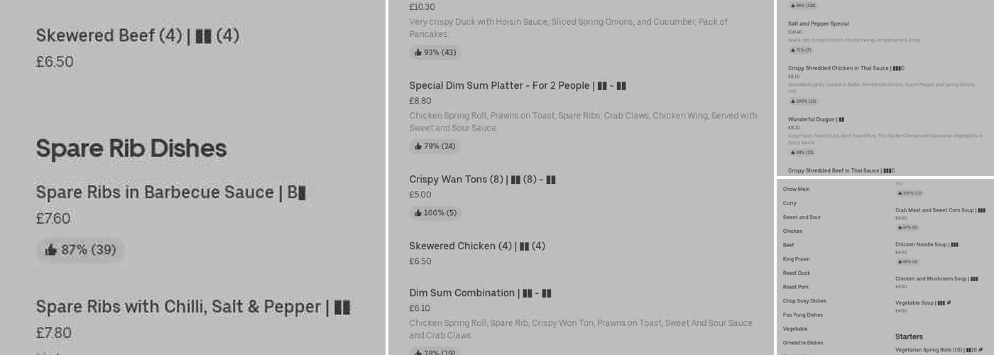 Hong Kong Delight Menu