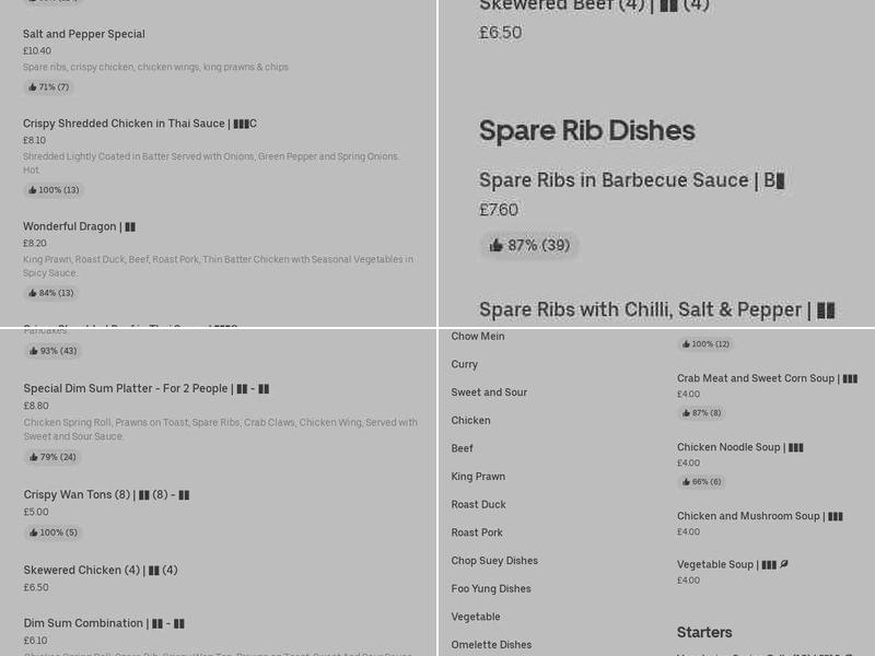 Hong Kong Delight Menu