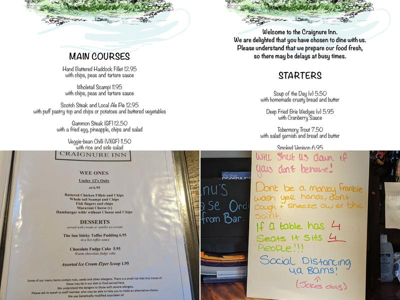 Craignure Inn Menu