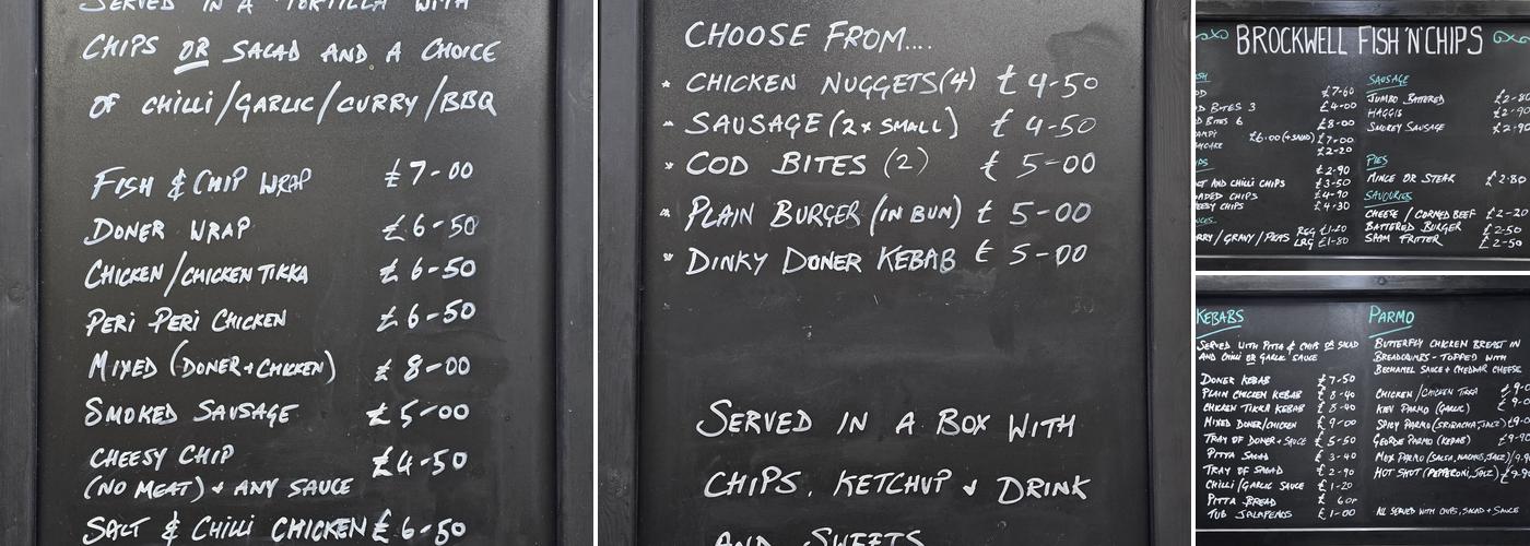 Brockwell Fish & Chips Menu