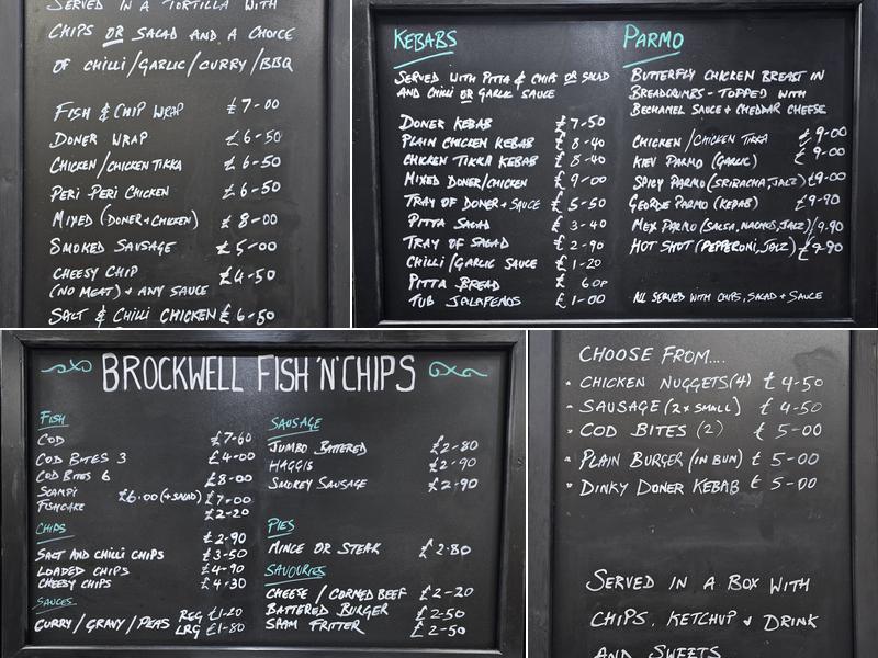 Brockwell Fish & Chips Menu