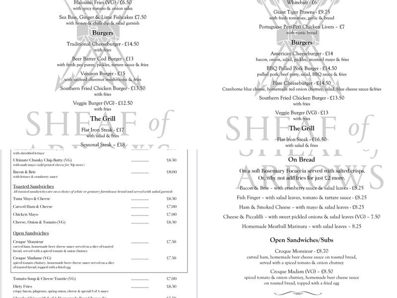 Sheaf of Arrows Menu