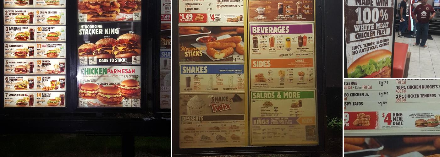 Burger King Menu