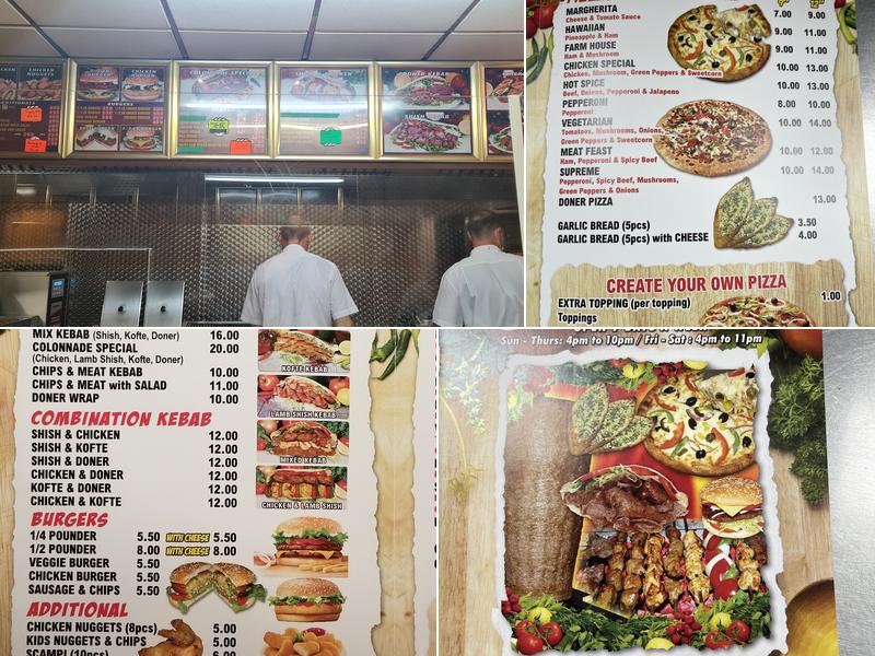 Colonnade K P C Menu