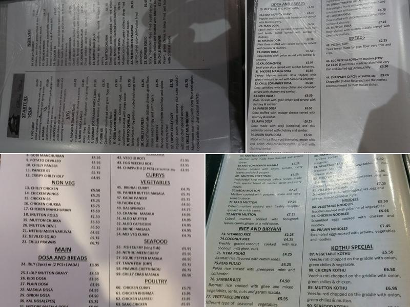 Dosa Club Menu