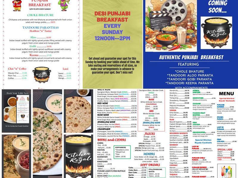 Kitchen Royale Crawley Menu