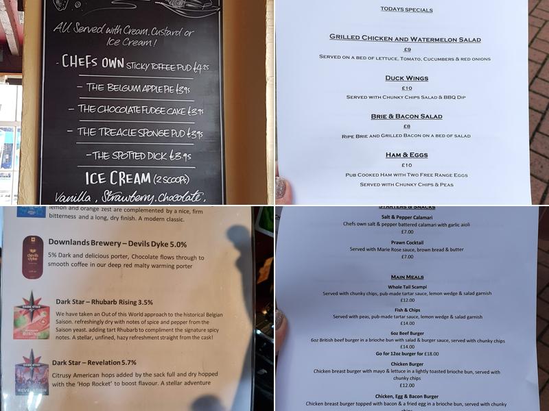 The Brewery Shades Menu