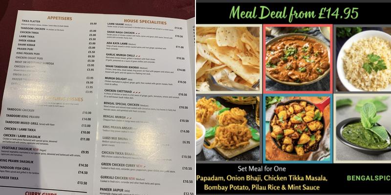 Bengal Spices - Crawley Menu