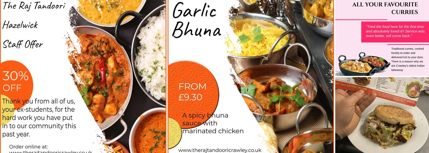 The Raj Tandoori Menu